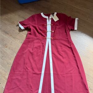 BRAND NEW JESSAKAE Red with White Trim and Decorative Fastenings